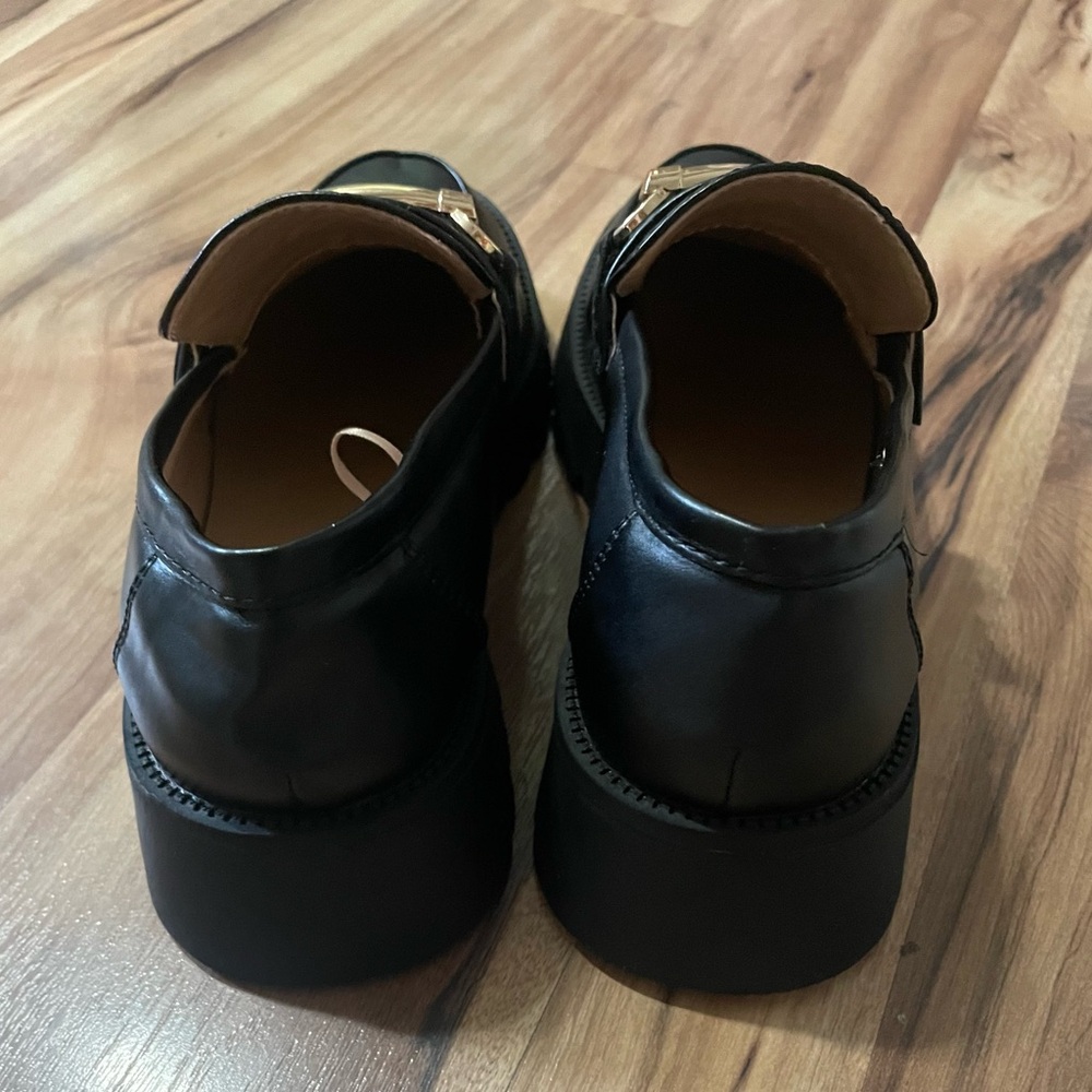 Mudd Meleri chunky horsebit loafers with a gold-tone buckle and lug sole Sz 6 - Picture 4 of 9